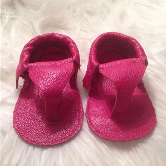 Real leather sandal Moccasins- bright pink - Picture 4 of 5